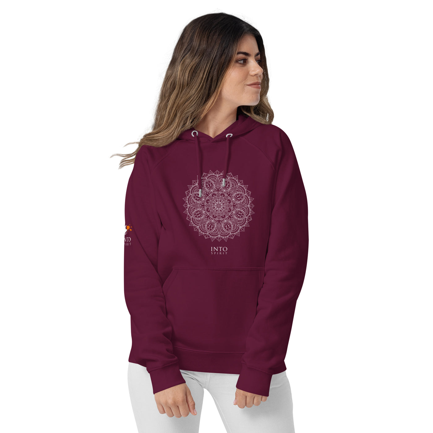 White mandala woman´s eco-hoodie