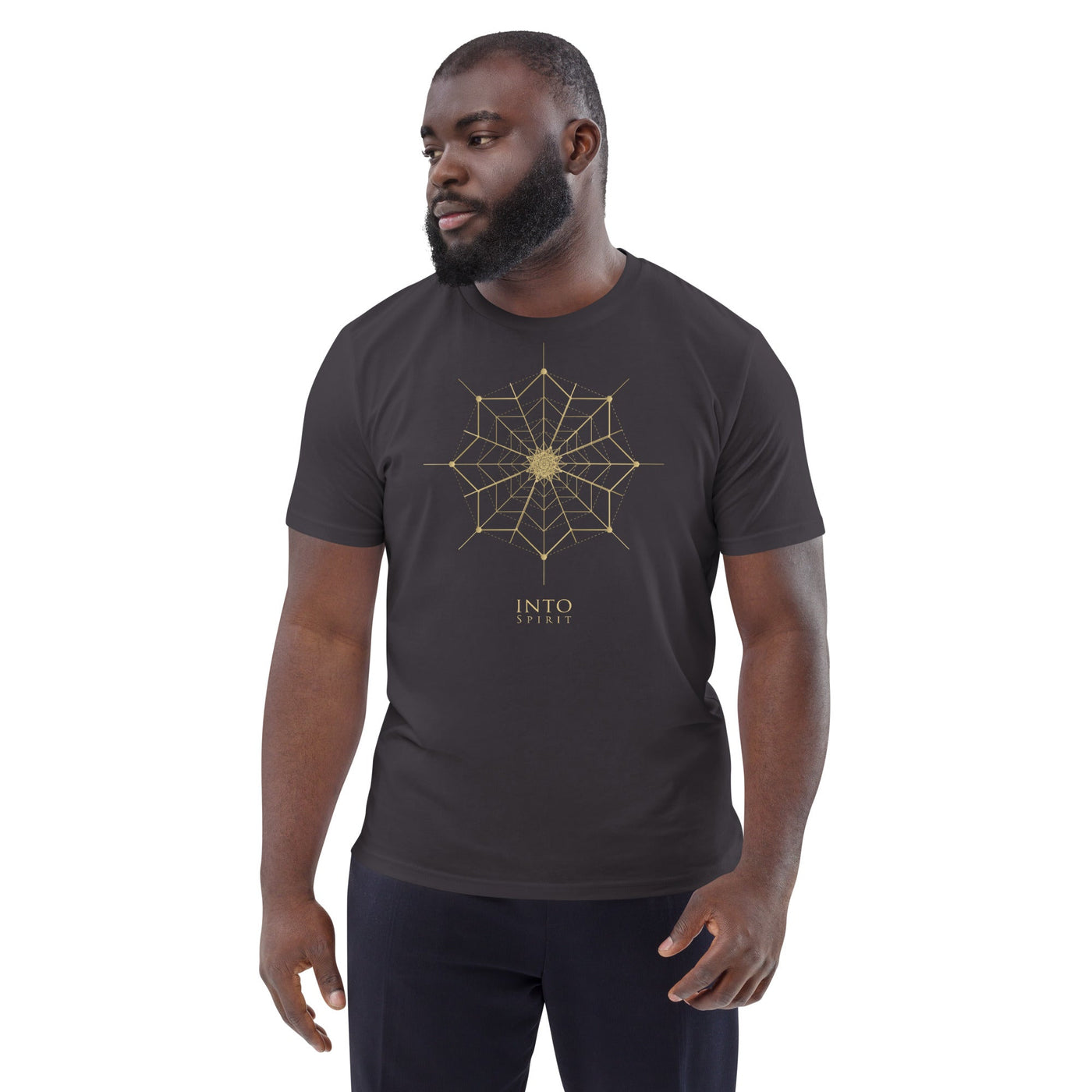 Sacred geometry flower organic cotton men's t-shirt