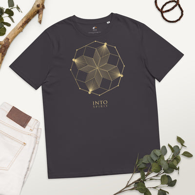 Sacred geometry spiral organic cotton women's t-shirt