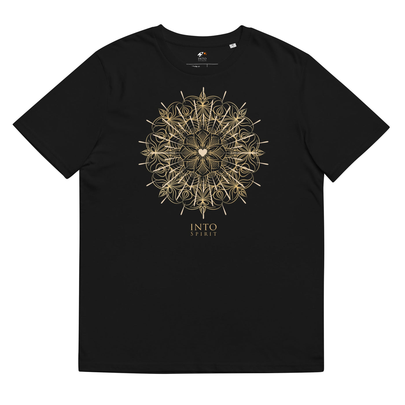 Heart mandala organic cotton men's t-shirt