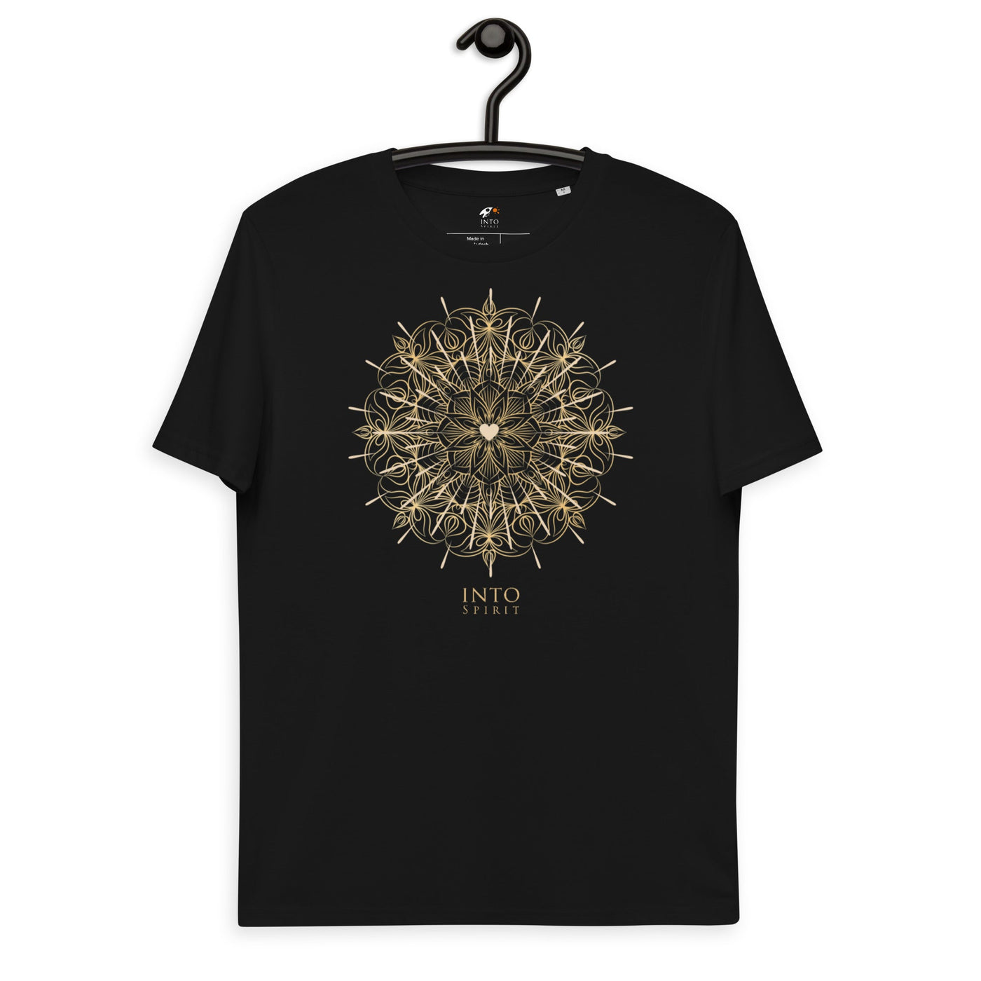 Heart mandala organic cotton men's t-shirt