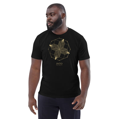 Sacred geometry spiral organic cotton unisex t-shirt