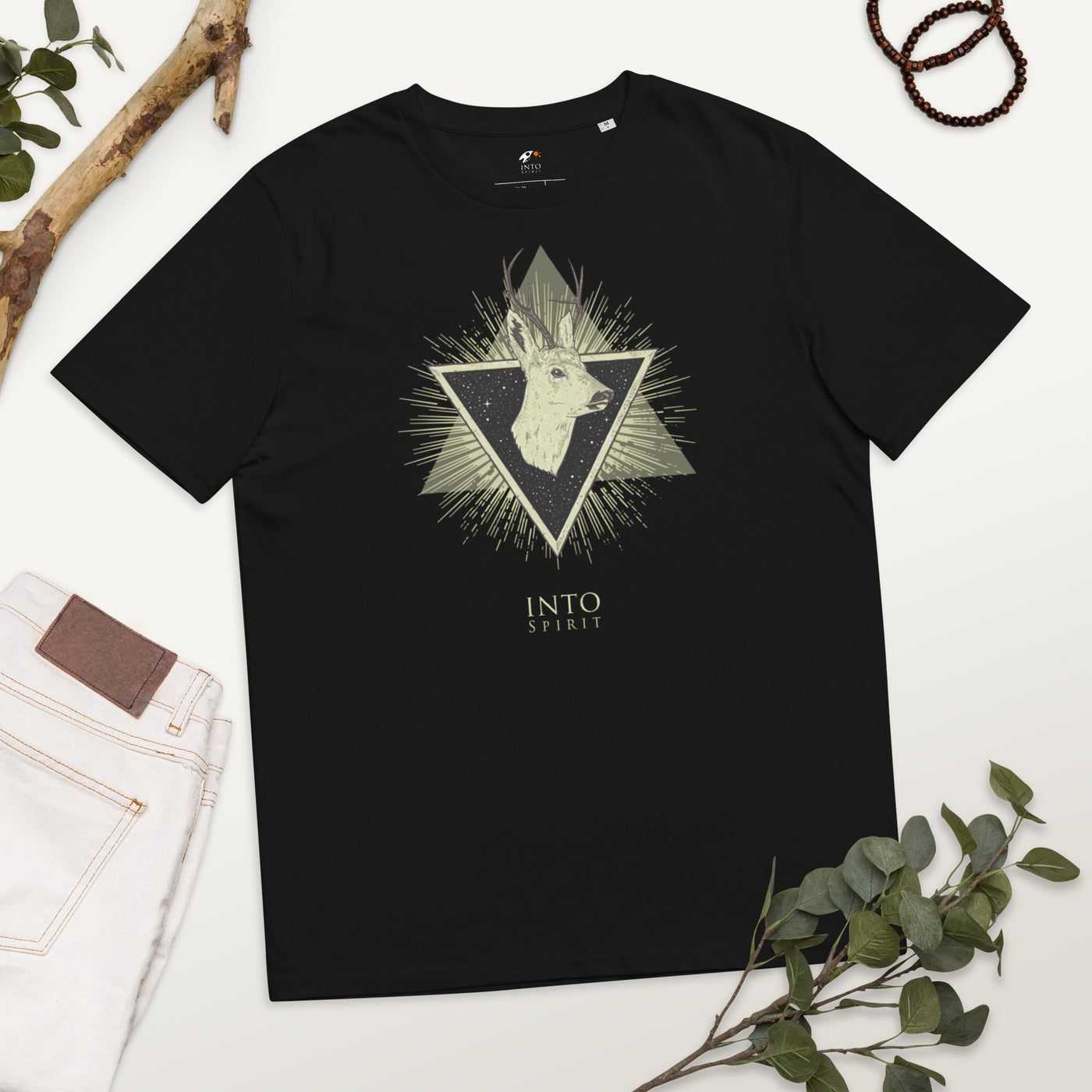 Geometric deer organic cotton women's t-shirt