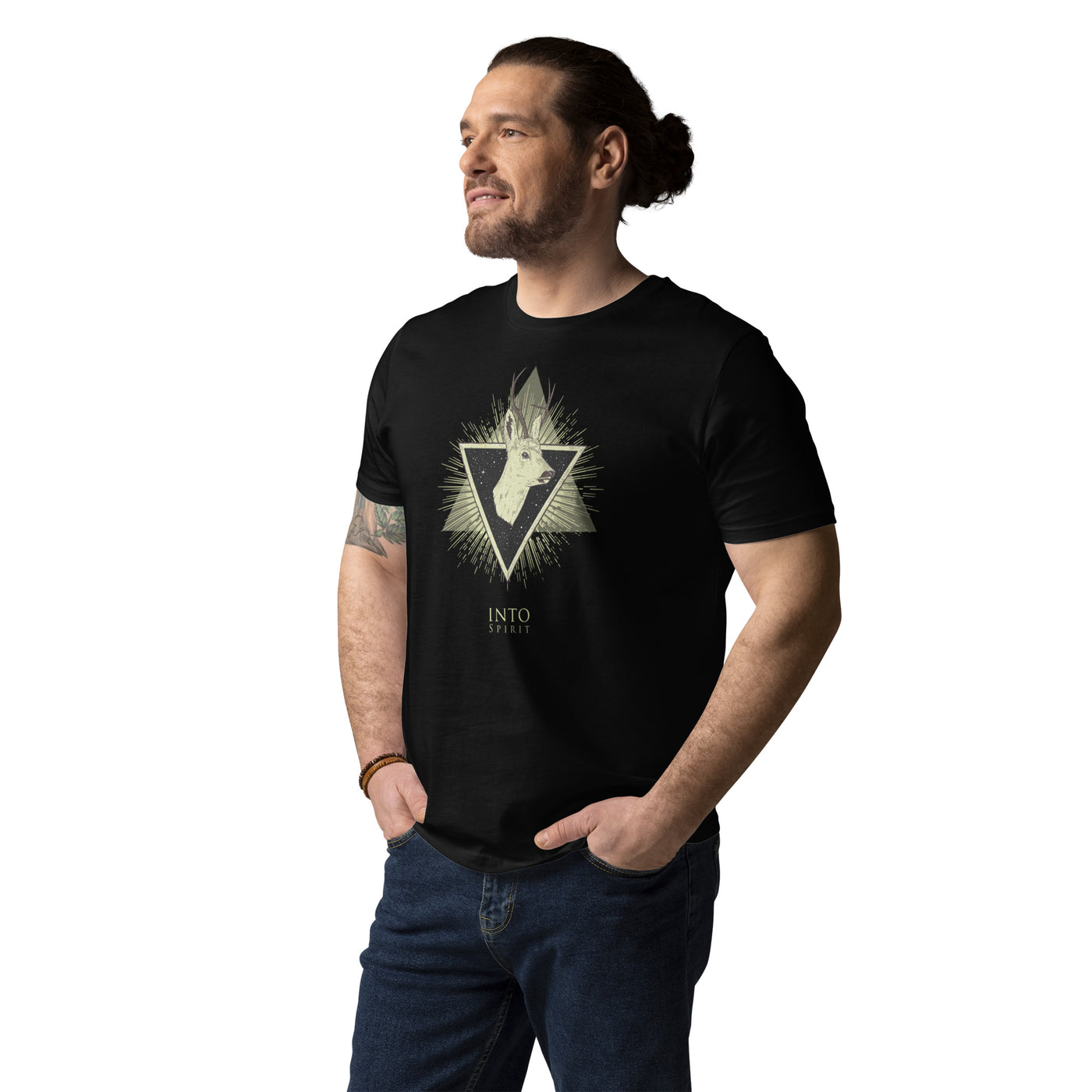 geometric deer unisex organic cotton t-shirt