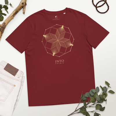 Sacred geometry spiral organic cotton unisex t-shirt