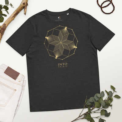 Sacred geometry spiral organic cotton men t-shirt