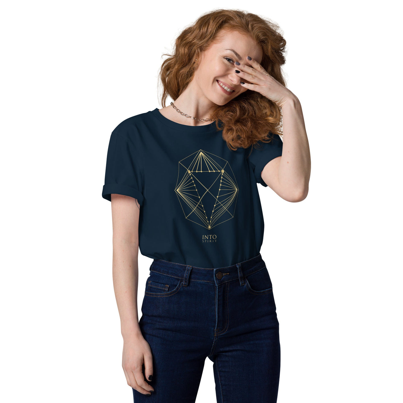 Sacred diamond geometry organic cotton women's t-shirt