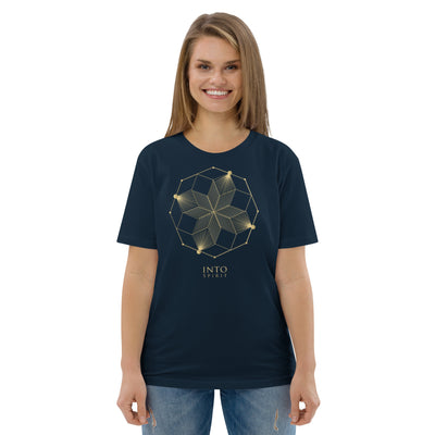 Sacred geometry spiral organic cotton women's t-shirt