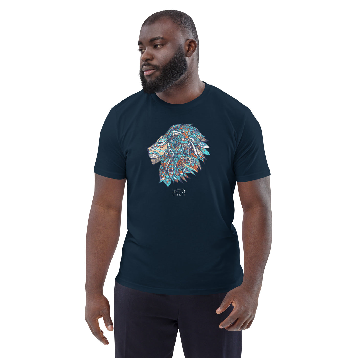 Colorfull lion organic cotton men's t-shirt