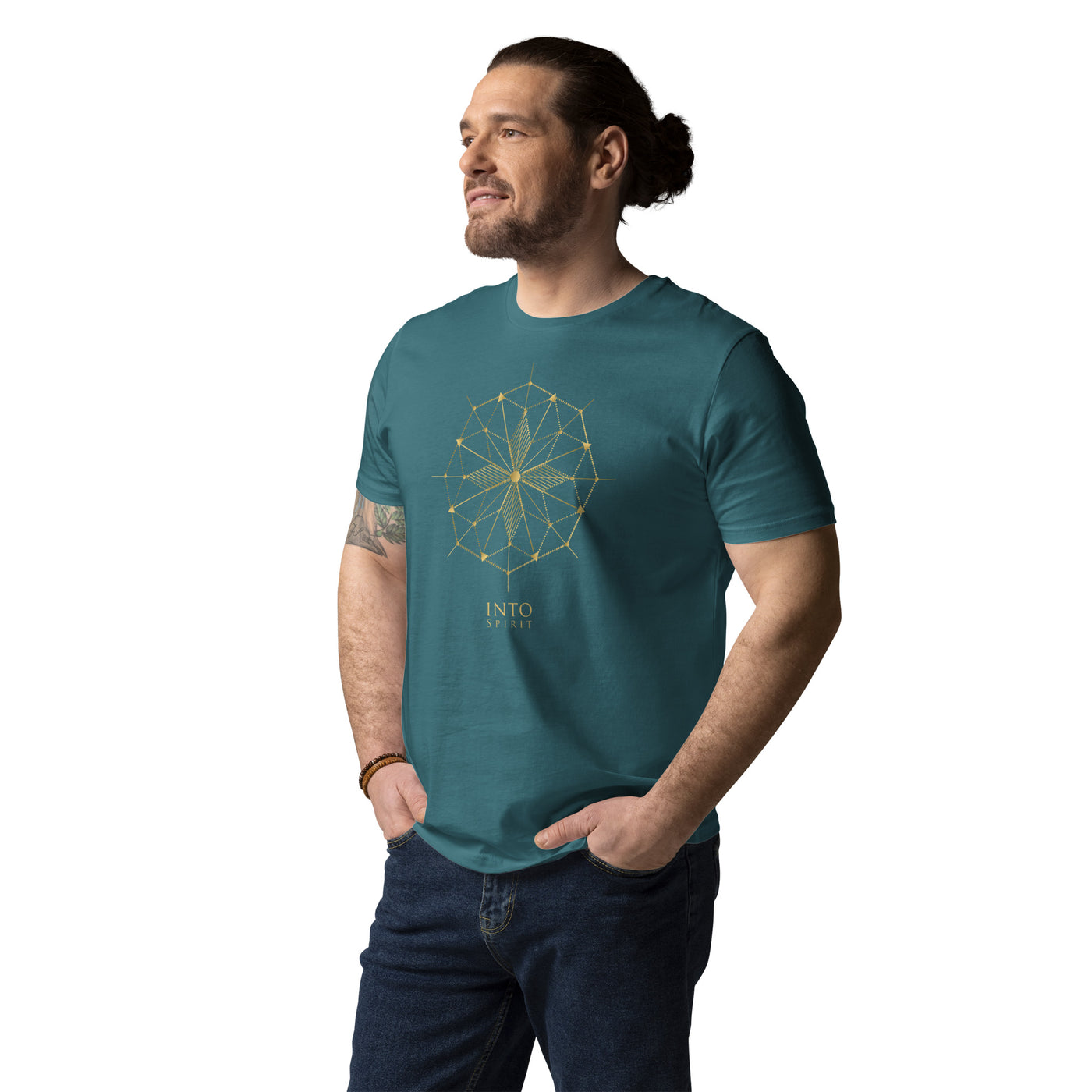 sacred geometry cross unisex organic cotton t-shirt