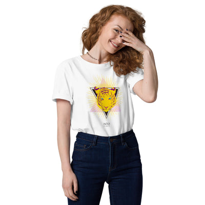 Yellow tiger organic cotton women's t-shirt