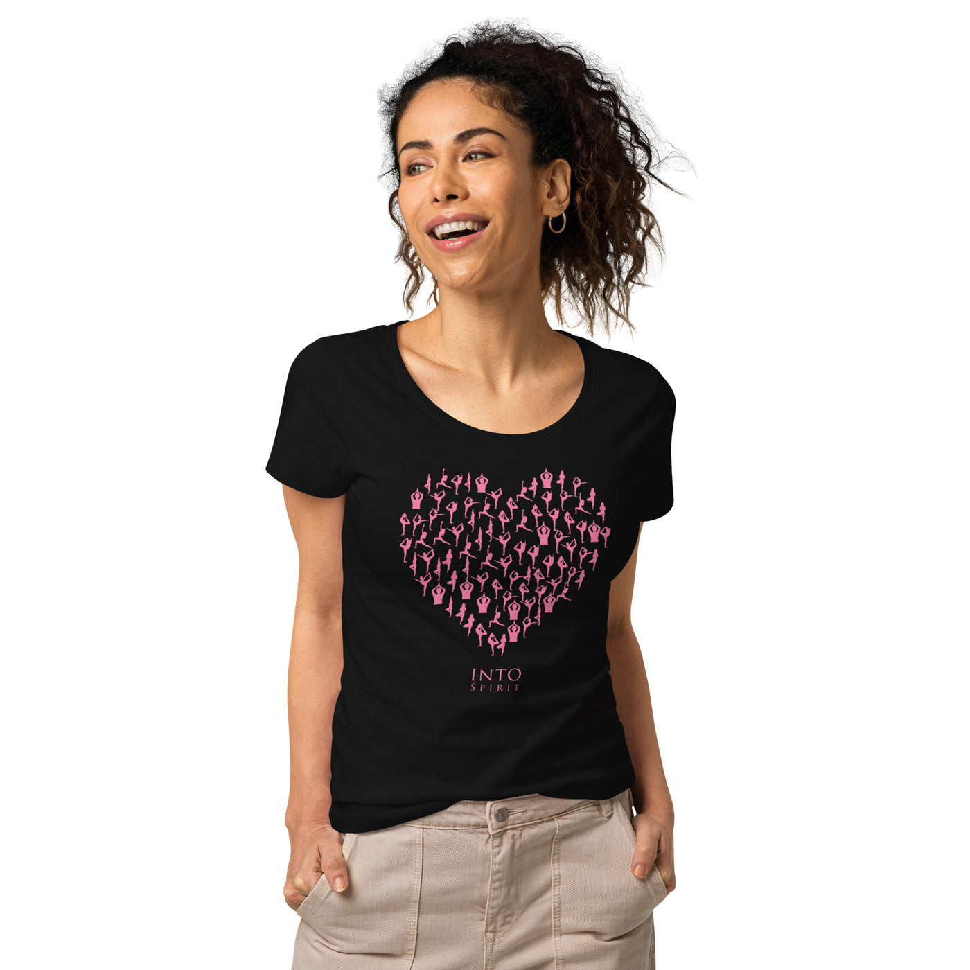 pink heart yoga Women’s basic organic t-shirt