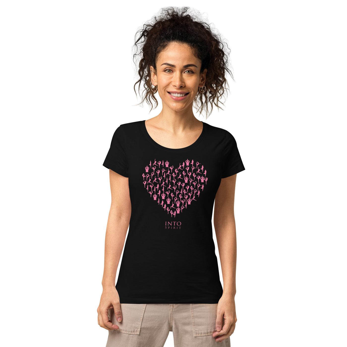 pink heart yoga Women’s basic organic t-shirt