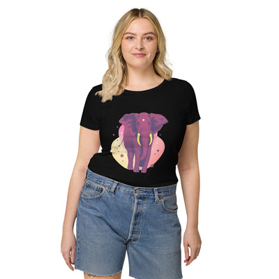 Purple elephant women’s basic organic t-shirt