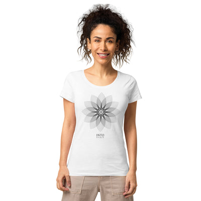 Mandala Flower women’s organic white t-shirt