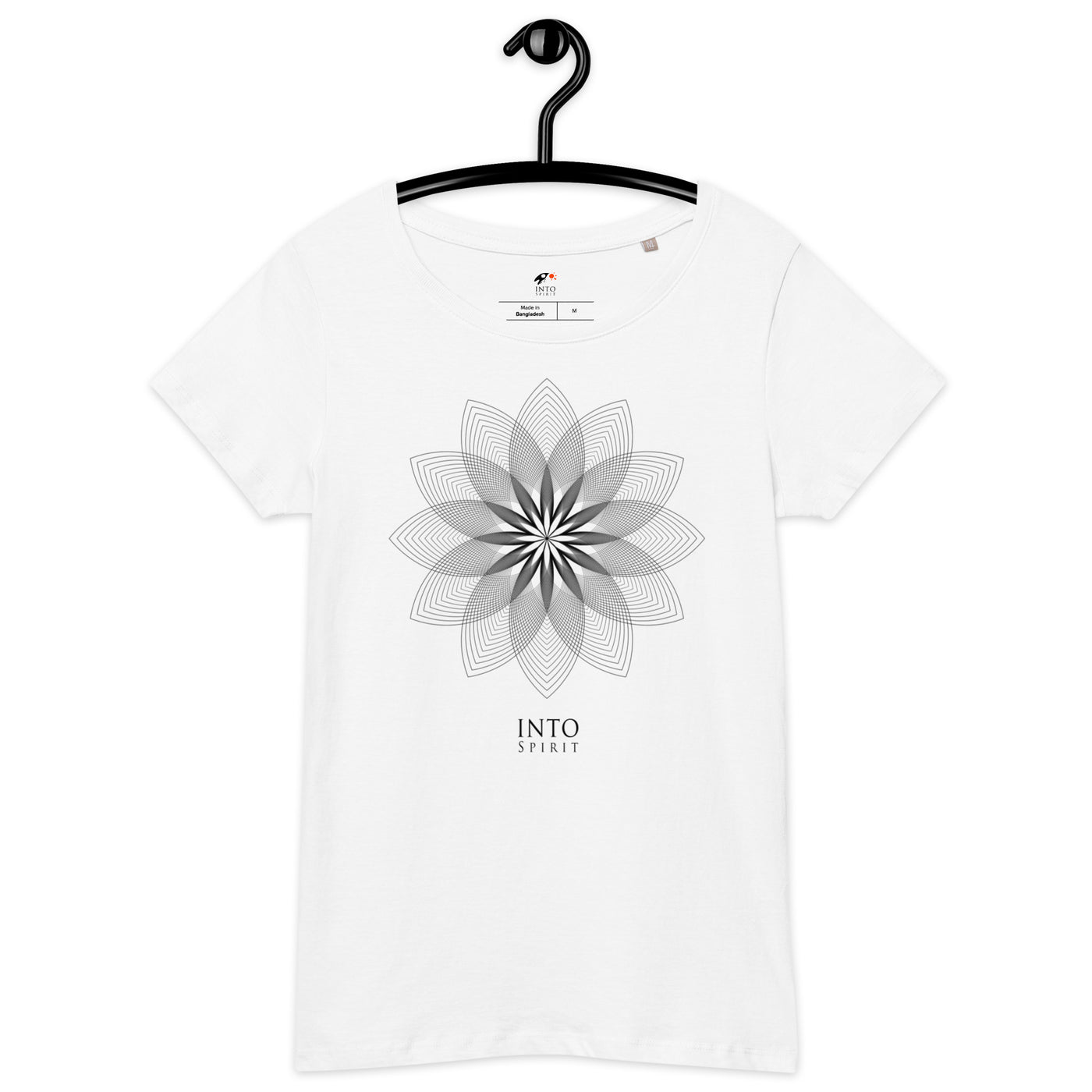 Mandala Flower women’s organic white t-shirt