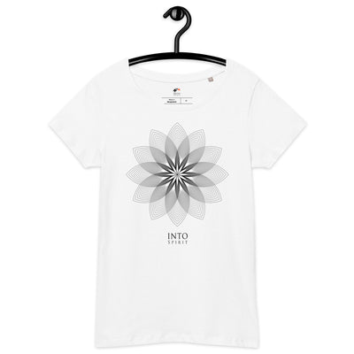 Mandala Flower women’s organic white t-shirt