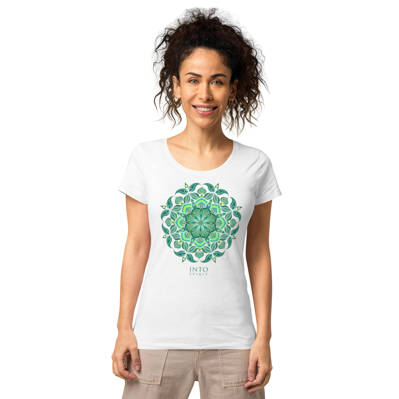 Green mandala women’s basic organic t-shirt