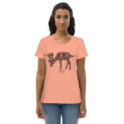 mandala deer women's fitted eco-tee