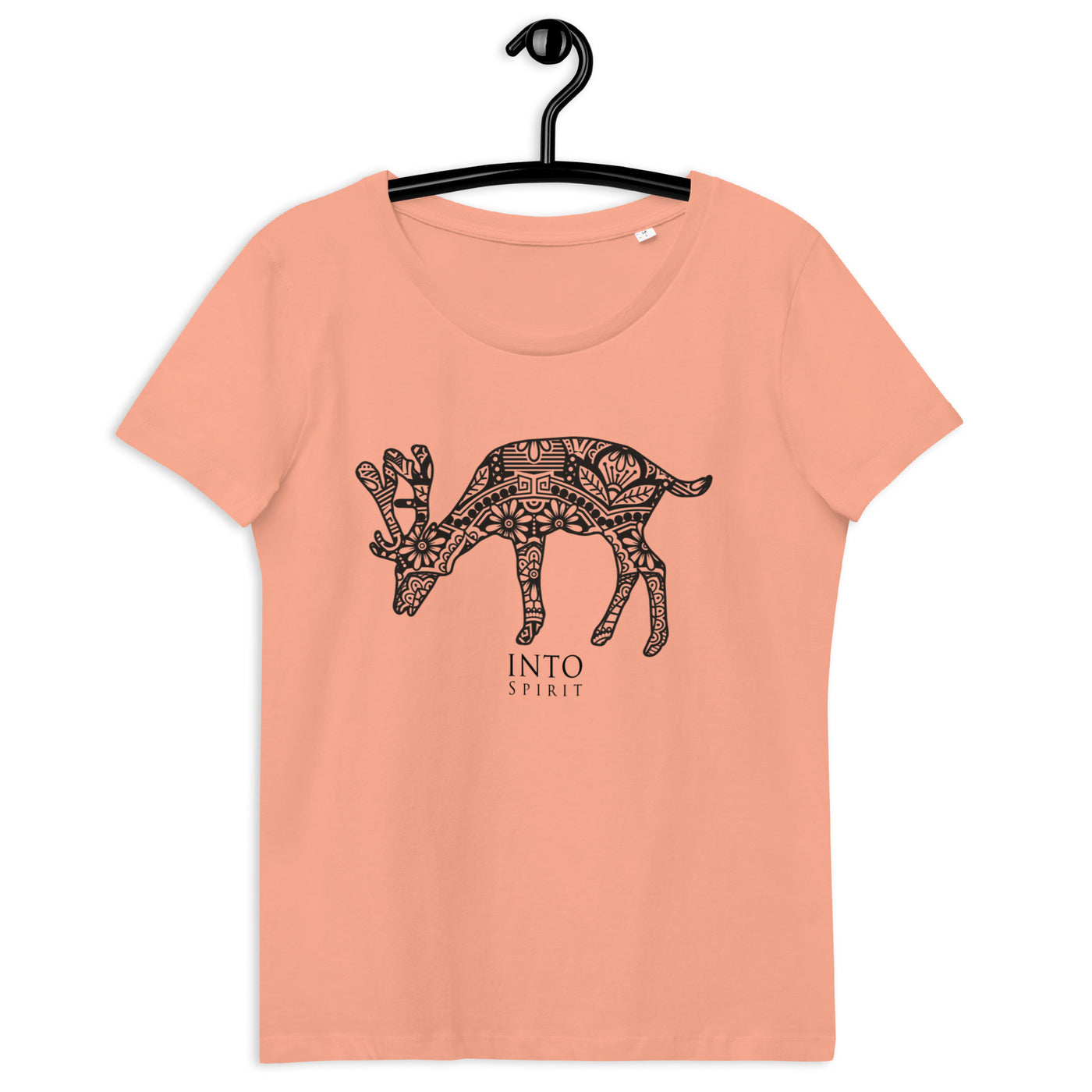 mandala deer women's fitted eco-tee