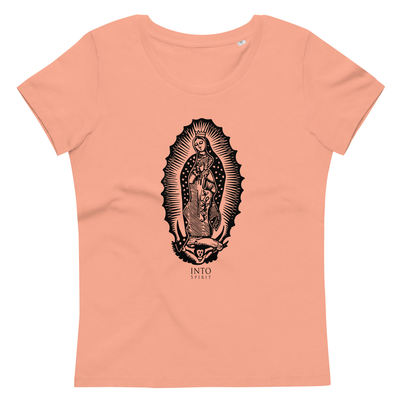 virgin of guadalupe unicolor women's fitted eco tee