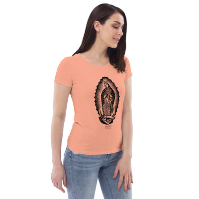 virgin of guadalupe unicolor women's fitted eco tee